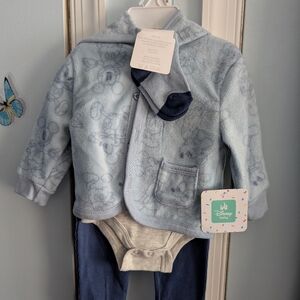 Disney NWT Baby Light Blue Fleece Hoodie Set